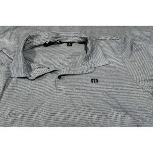 Travis Mathew Golf Polo Mens Light Blue Striped Polo Pima Cotton Blend XL XLARGE